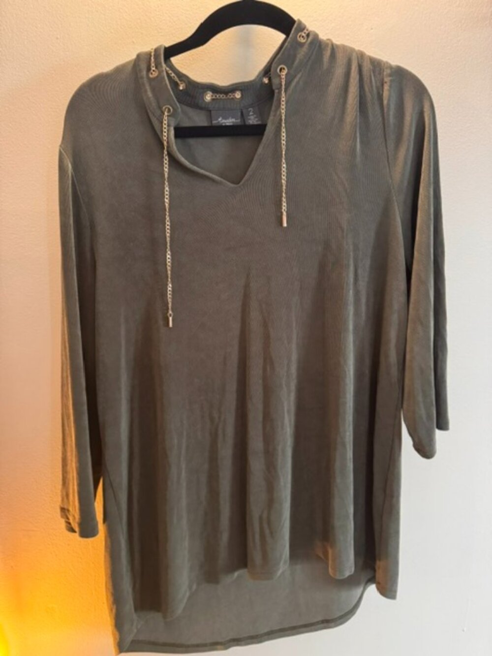 Chico's Travelers Collection - Green tunic top (see matching pants in closet)